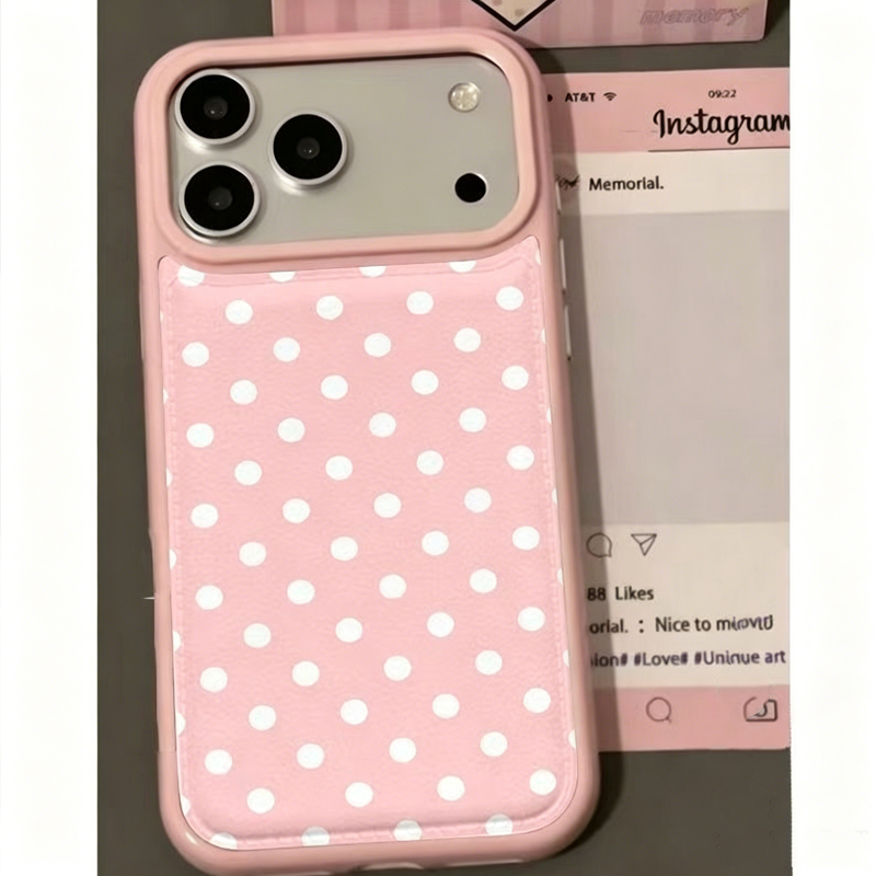 Phone Cases Trendy - Ins Korean Trendy Cute Pink Polka