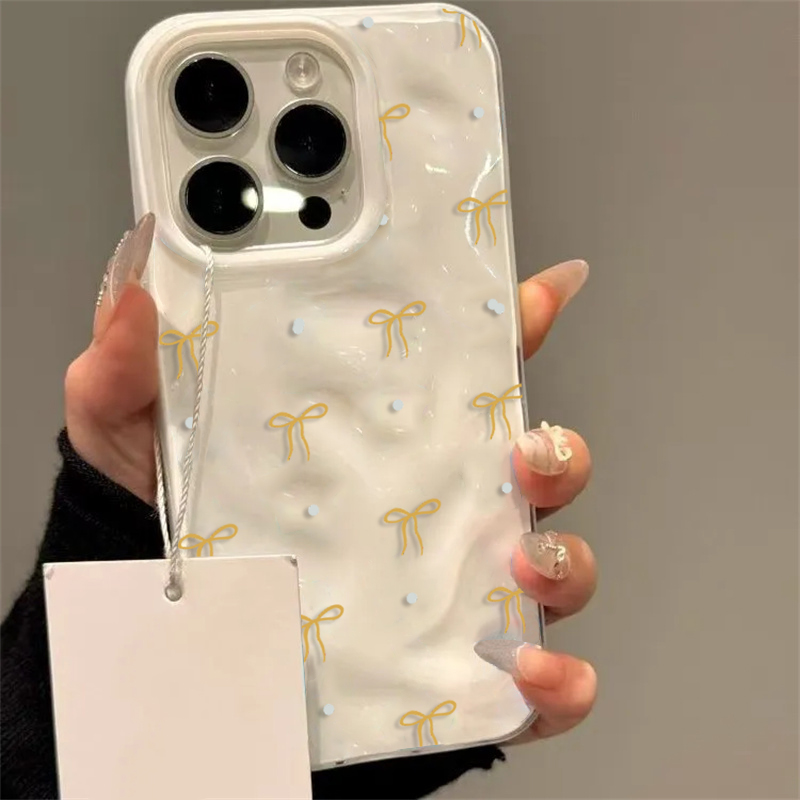 Phone Cases Trendy - Cute Yellow Bow Trendy Pattern Shockproof