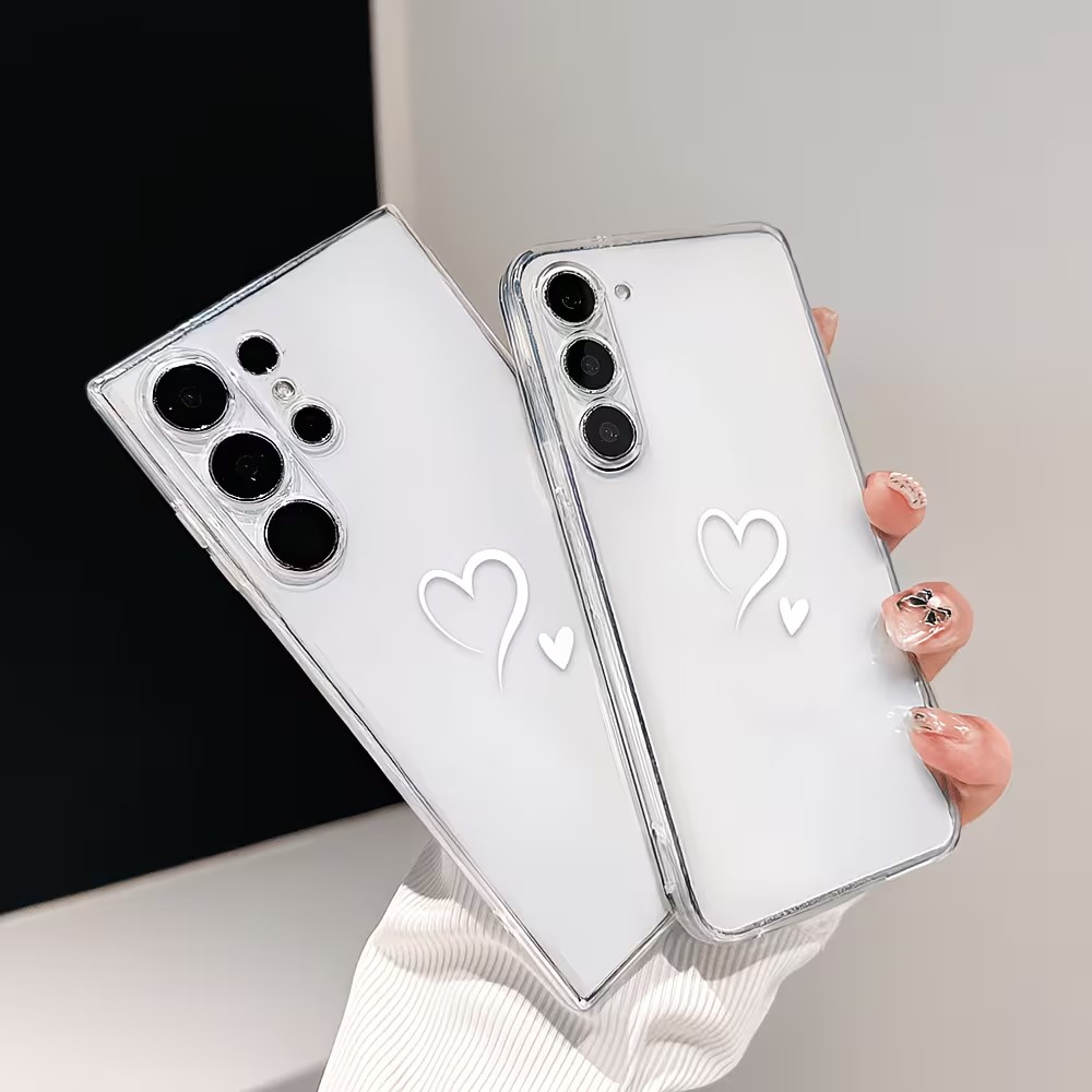 Phone Cases Trendy - Trendy Anti-Drop Clear TPU Double Hearts