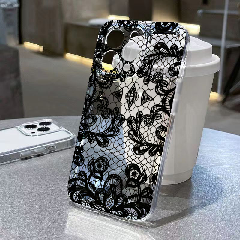 Trendy Black Lace Flower Patte - огляд і ціна Phone Cases Trendy