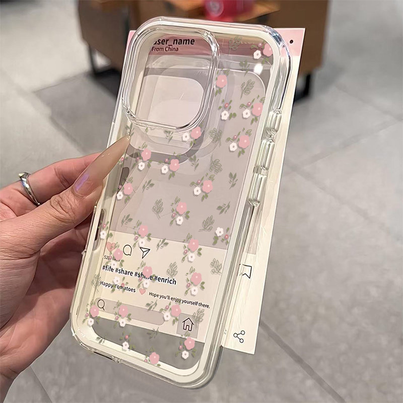 Green Leaves Pink Flower 2in1  - огляд і ціна Phone Cases Usa