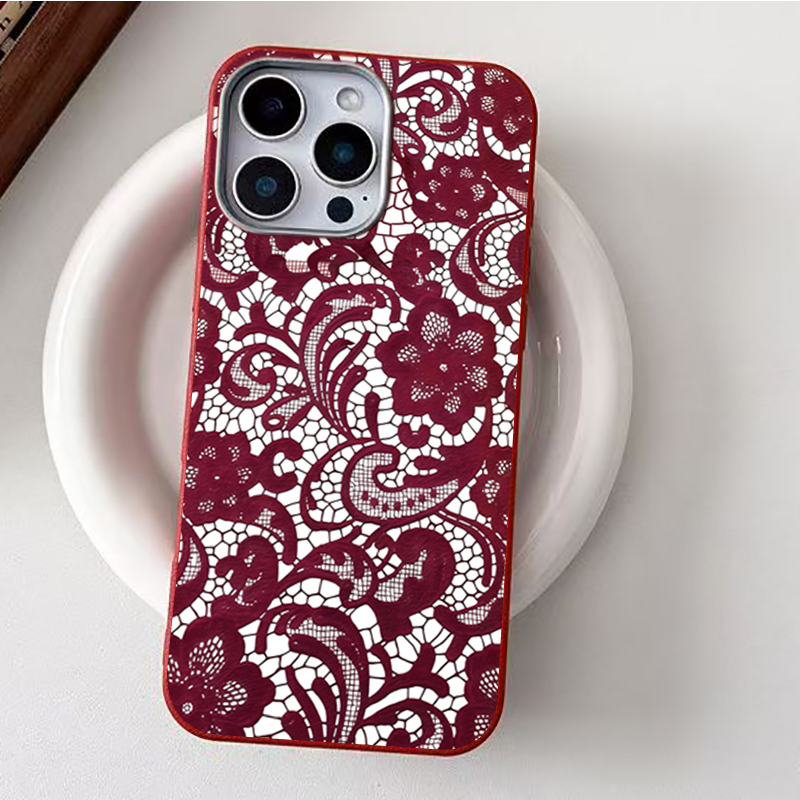 Red Lace Trendy Pattern Soft T - огляд і ціна Phone Cases Trendy