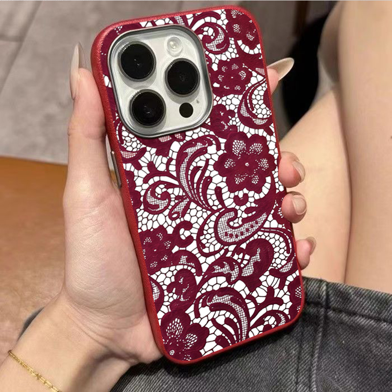 Red Lace Trendy Pattern Soft T - огляд і ціна Phone Cases Trendy