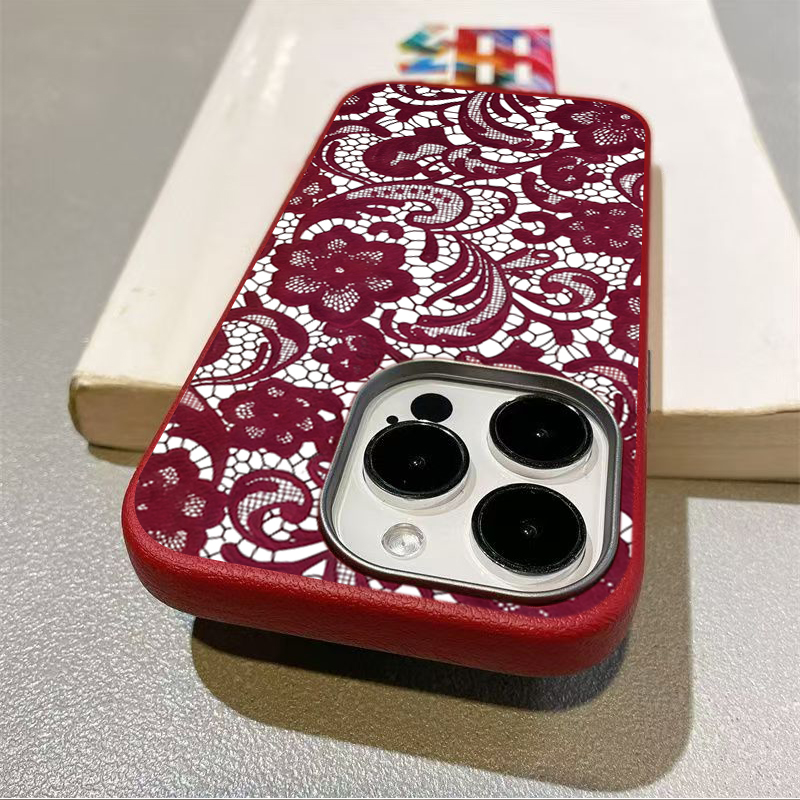 Red Lace Trendy Pattern Soft T - огляд і ціна Phone Cases Trendy