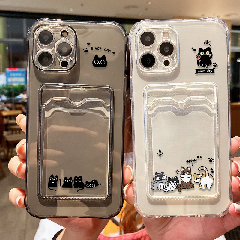 Cute Black Cat Phone Case For  - огляд і ціна Phone Cases Holder