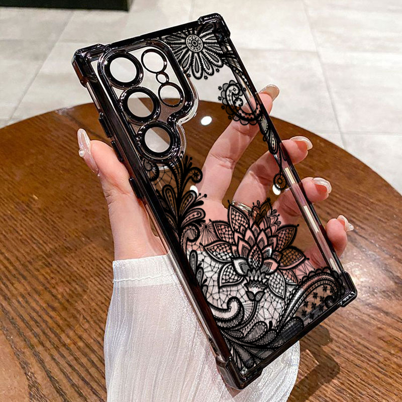 Trendy Black Lace Flower Patte - огляд і ціна Phone Cases Trendy