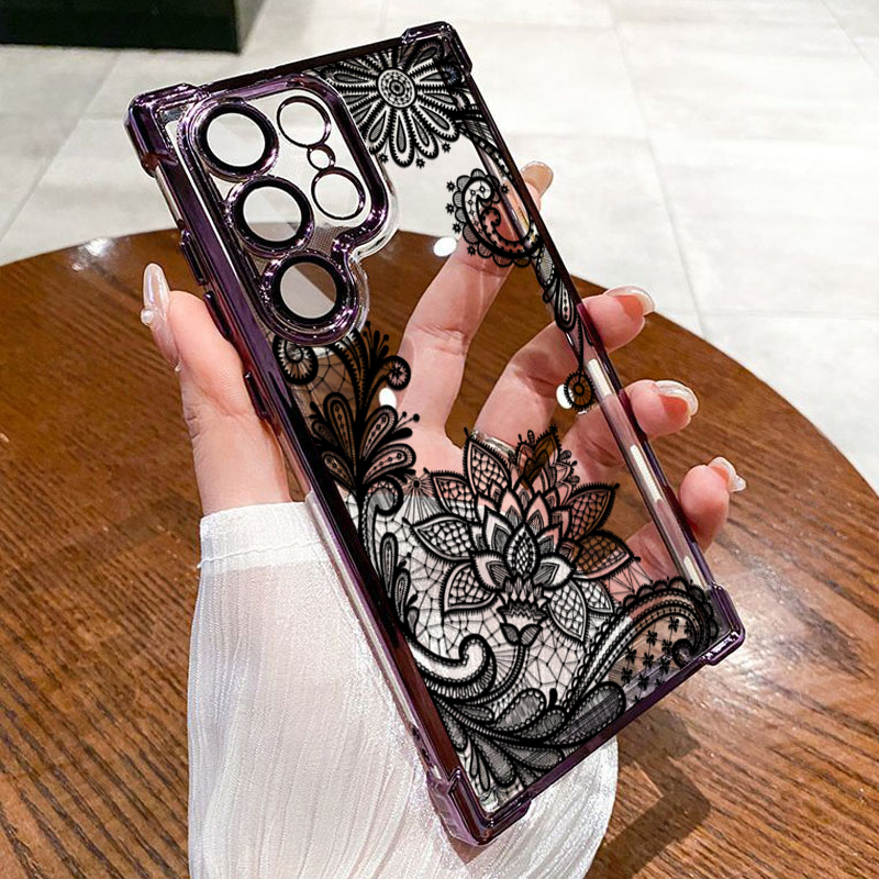 Trendy Black Lace Flower Patte - огляд і ціна Phone Cases Trendy