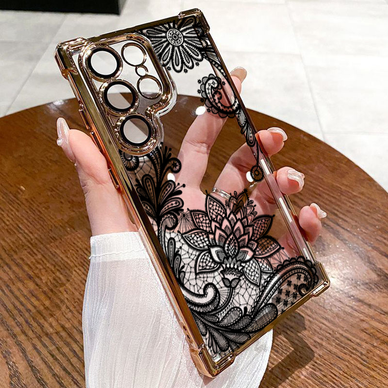 Trendy Black Lace Flower Patte - огляд і ціна Phone Cases Trendy