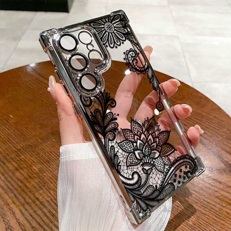 Trendy Black Lace Flower Patte - огляд і ціна Phone Cases Trendy
